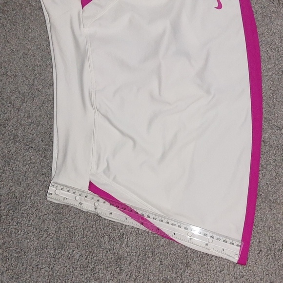 NWT. Nike Tennis Dri-Fit Power Skirt Skort. Attached shorts. White and Pink Sz L - Picture 4 of 7